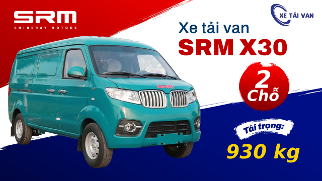 Giới thiệu tổng quan về Xe tải Van SRM X30 2 chỗ 930Kg