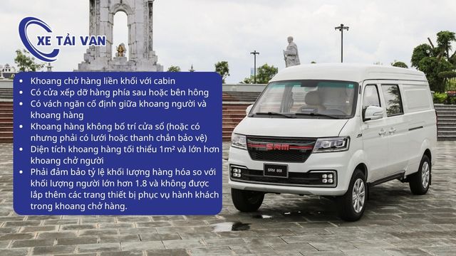 Xe van sẽ được xếp vào ô tô tải nếu đáp ứng 6 tiêu chí