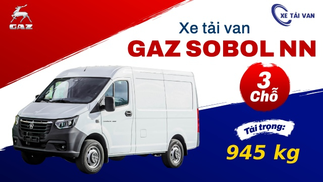 Xe tải van Gaz Sobol NN 3 chỗ 945kg thùng dài 2m6