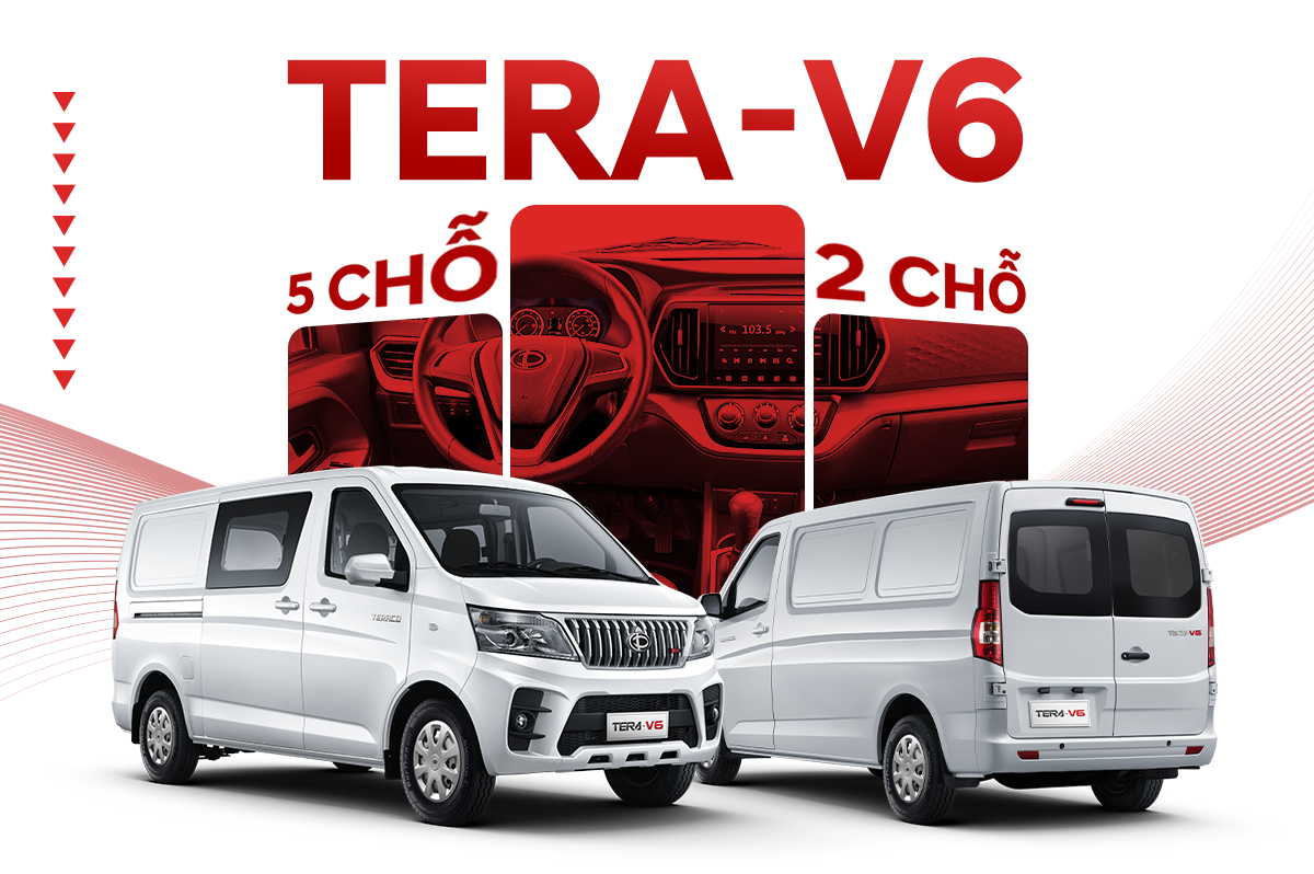 Xe tải van Tera V6 phiên bản 2 chỗ và 5 chỗ mới ra mắt thị trường năm 2024