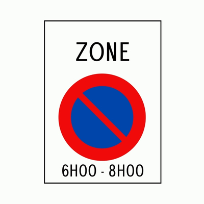 Biển hiệu lệnh R.E,9b - Cấm đỗ xe theo giờ trong khu vực