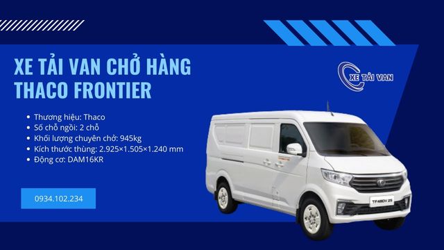 Xe Thaco Frontier thuộc phân khúc xe van 2 chỗ