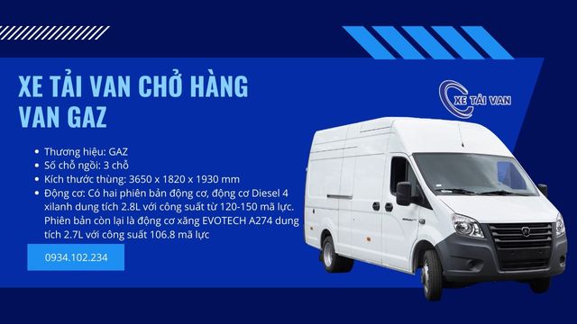 Xe van Gaz động cơ dầu tiết kiệm nhiên liệu