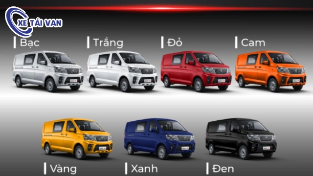 Xe tải van Tera V6 với 7 màu sắc đa dạng