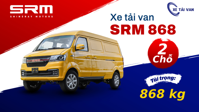 Xe tải van SRM 868 2 chỗ mặt ga lăng mới