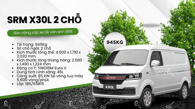 Xe tải van SRM X30L 2 chỗ - sản phẩm mới của nhà máy Shineray