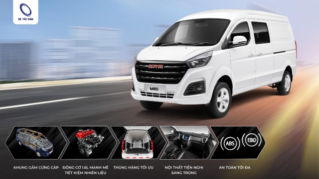 Xe tải van SRM M80 5 chỗ [ Mẫu mới 2025]
