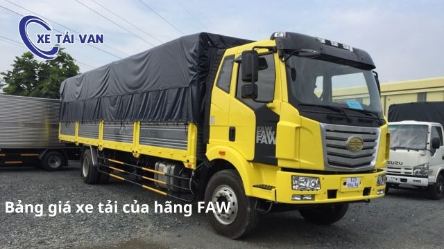Bảng giá xe tải của hãng FAW