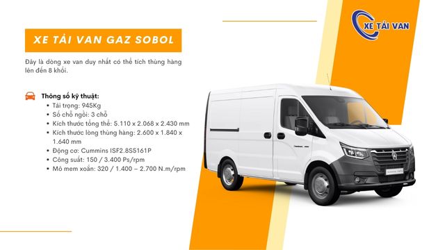 Thông số xe van Gaz Sobol NN 