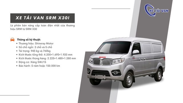 Thông số xe van SRM X30i chi tiết