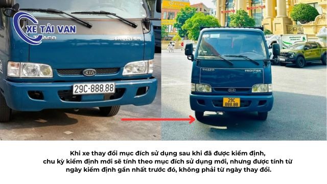 Cách tính lại chu kỳ đăng kiểm khi thay đổi mục đích sử dụng xe