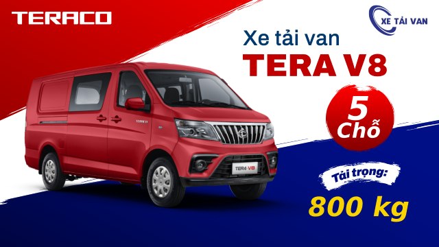 Xe tải van Tera V8 5 chỗ có thùng hàng to nhất phân khúc
