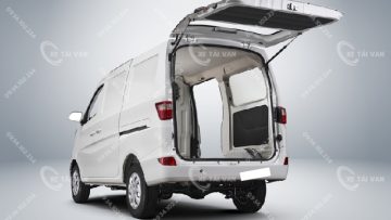 Thùng hàng xe tải van Tera V3 2 chỗ được thiết kế 2 cửa lên xuống hàng 2 bên