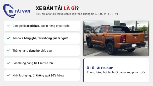 Xe bán tải là gì, cabin kép và thùng hàng hở phía sau
