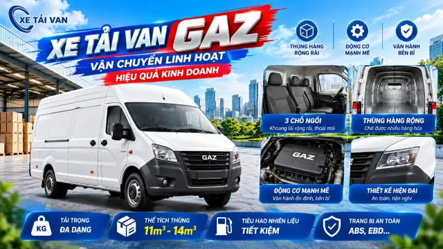 Xe van Gaz 3 chỗ ngồi